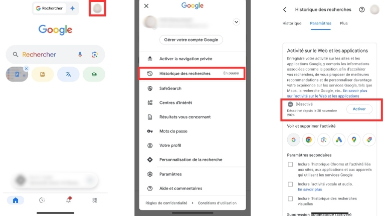 Comment effacer les recherches sur Google sur iPhone