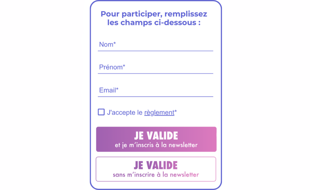 Forulaire opt-in