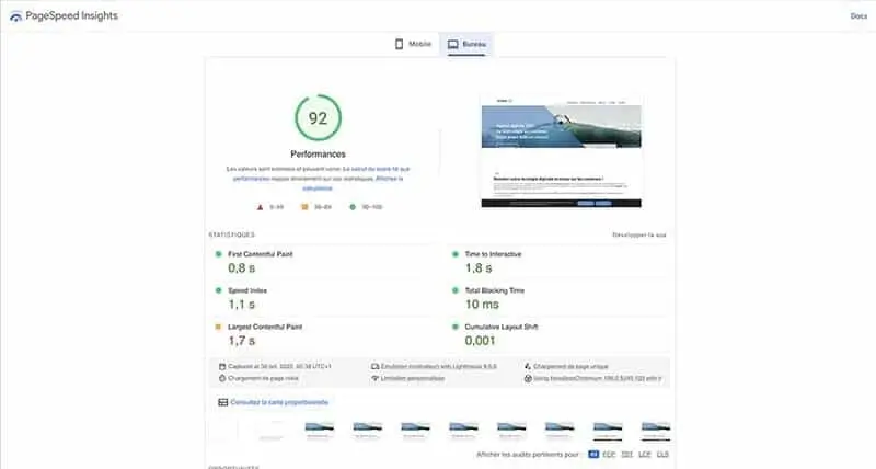 Optimisation des Pages Web : Tests et Performances