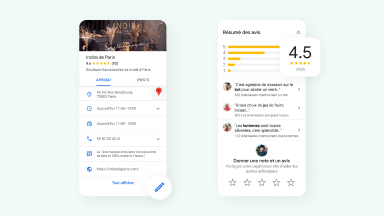 Aide Fiche Établissement Google