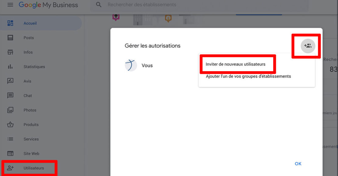 Ajouter administrateur Google My Business
