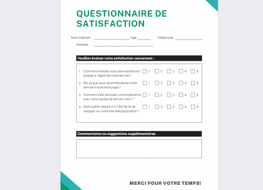 Avis de satisfaction : Clé de la réussite pour les entrées...